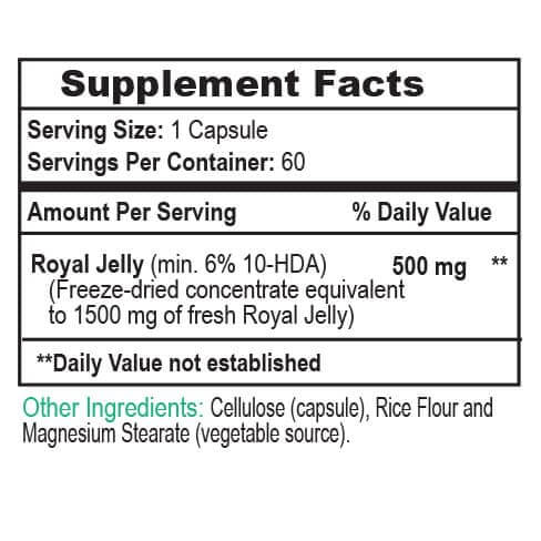 Royal Jelly Supplement Facts